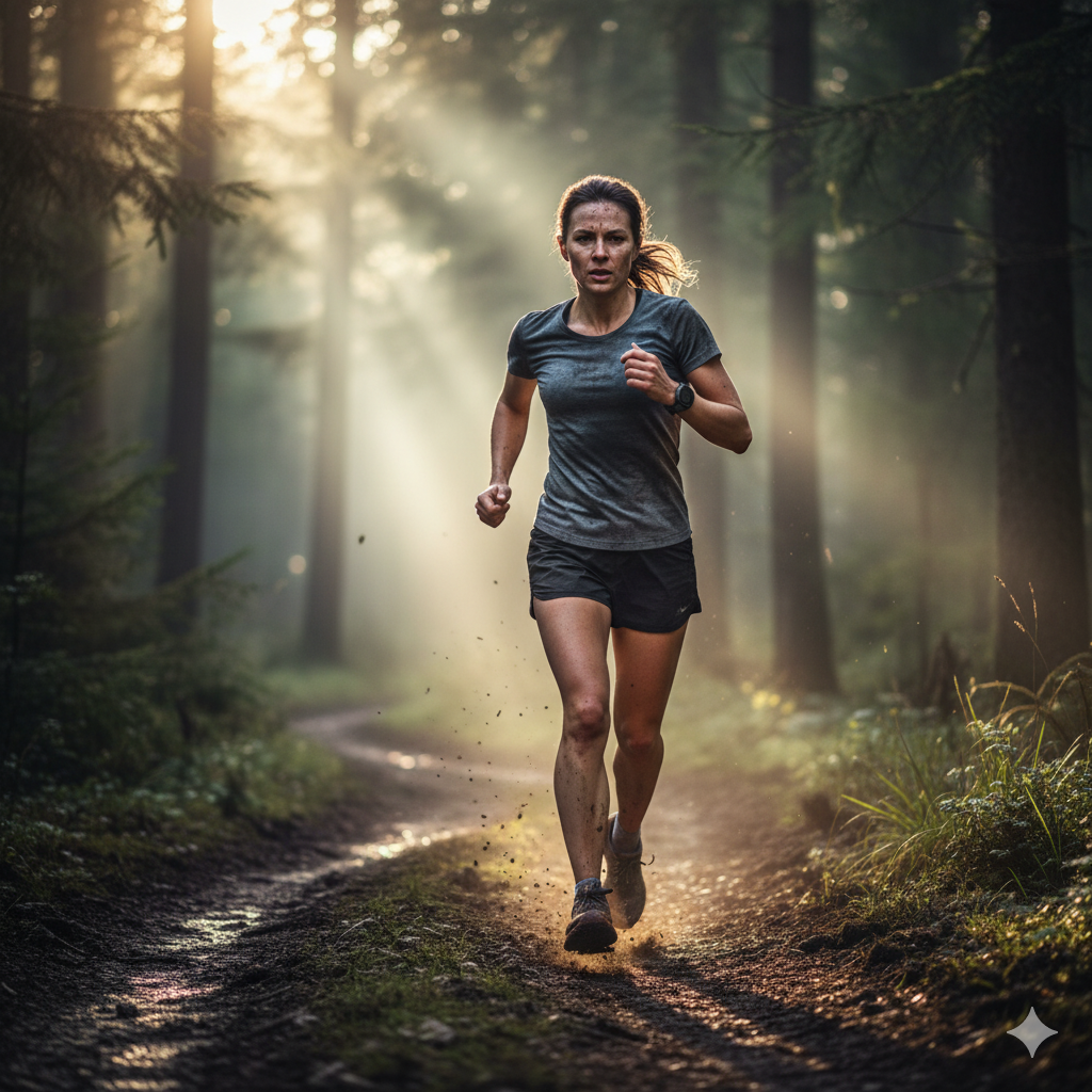 Example of mental toughness runner pushing through fatigue